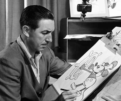 walt drawing mickey mouse